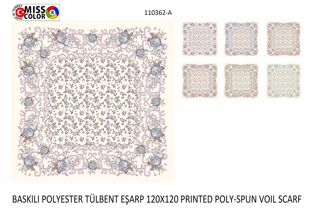 Polyester Tülbent Eşarp 110362-A