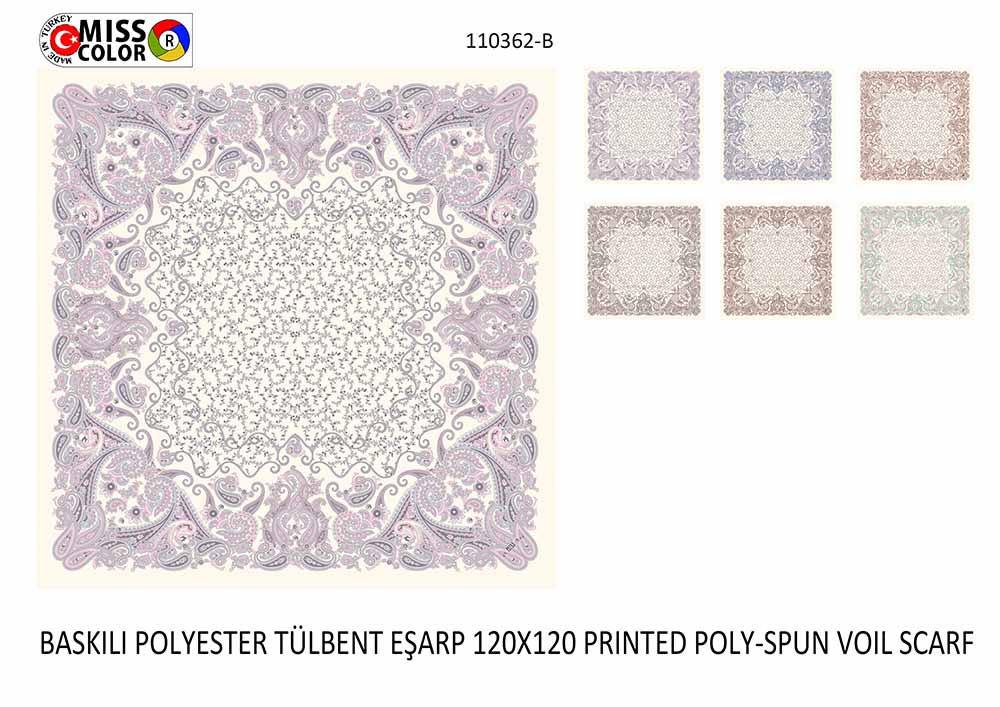 Polyester Tülbent Eşarp 110362-B1
